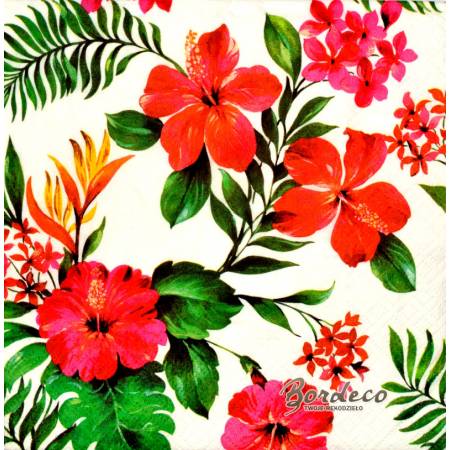 Serwetka decoupage firmy PAW hibiskus 33x33cm